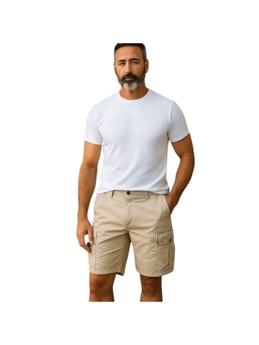 𝅺gulf Traders Tan Relaxed Preppy Hiking Utility Casual Cargo Shorts Size 36 x 6